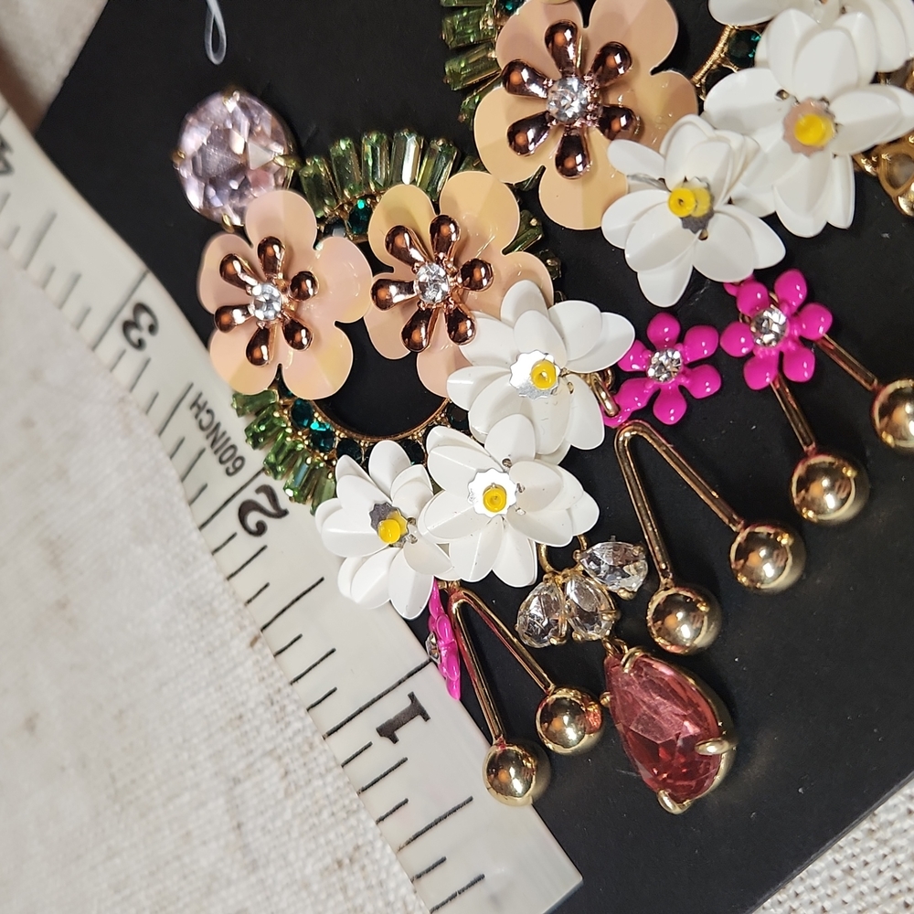 J. Crew Chandelier Style "Into the Wilderness" Sequin Floral Statement E… - Picture 5 of 10